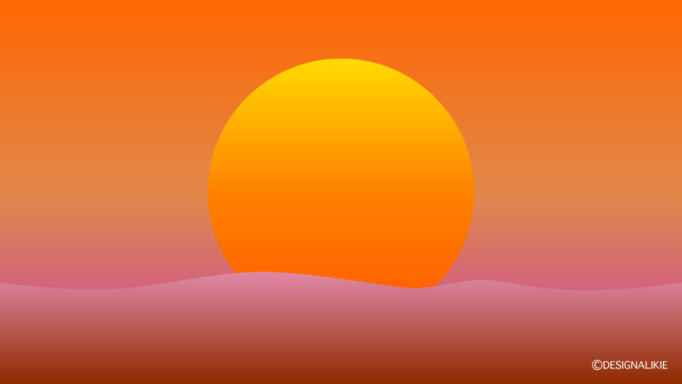砂漠の夕日