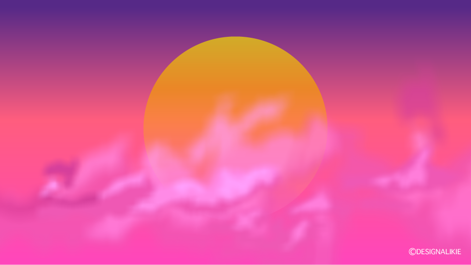 ピンク雲の夕暮れ