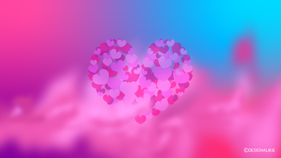 Pink Hearts and  Clouds