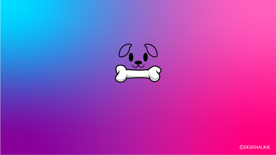 可愛い犬とピンク雲