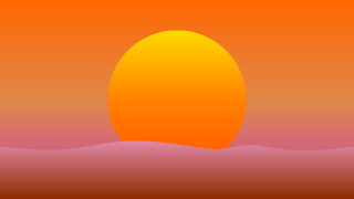 砂漠の夕日