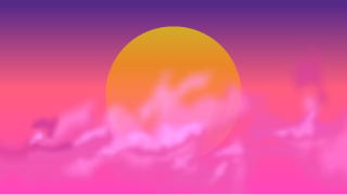 ピンク雲の夕暮れ