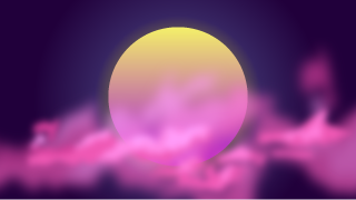 月とピンク雲
