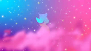 クマとピンク雲