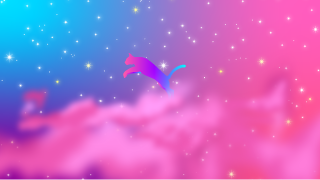 猫とピンク雲