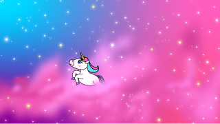 可愛いユニコーンとピンク雲