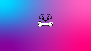 可愛い犬とピンク雲